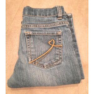 Girls Bootcut Wide Leg Jeans Size 8 Adjustable Waist Band Pre-owned